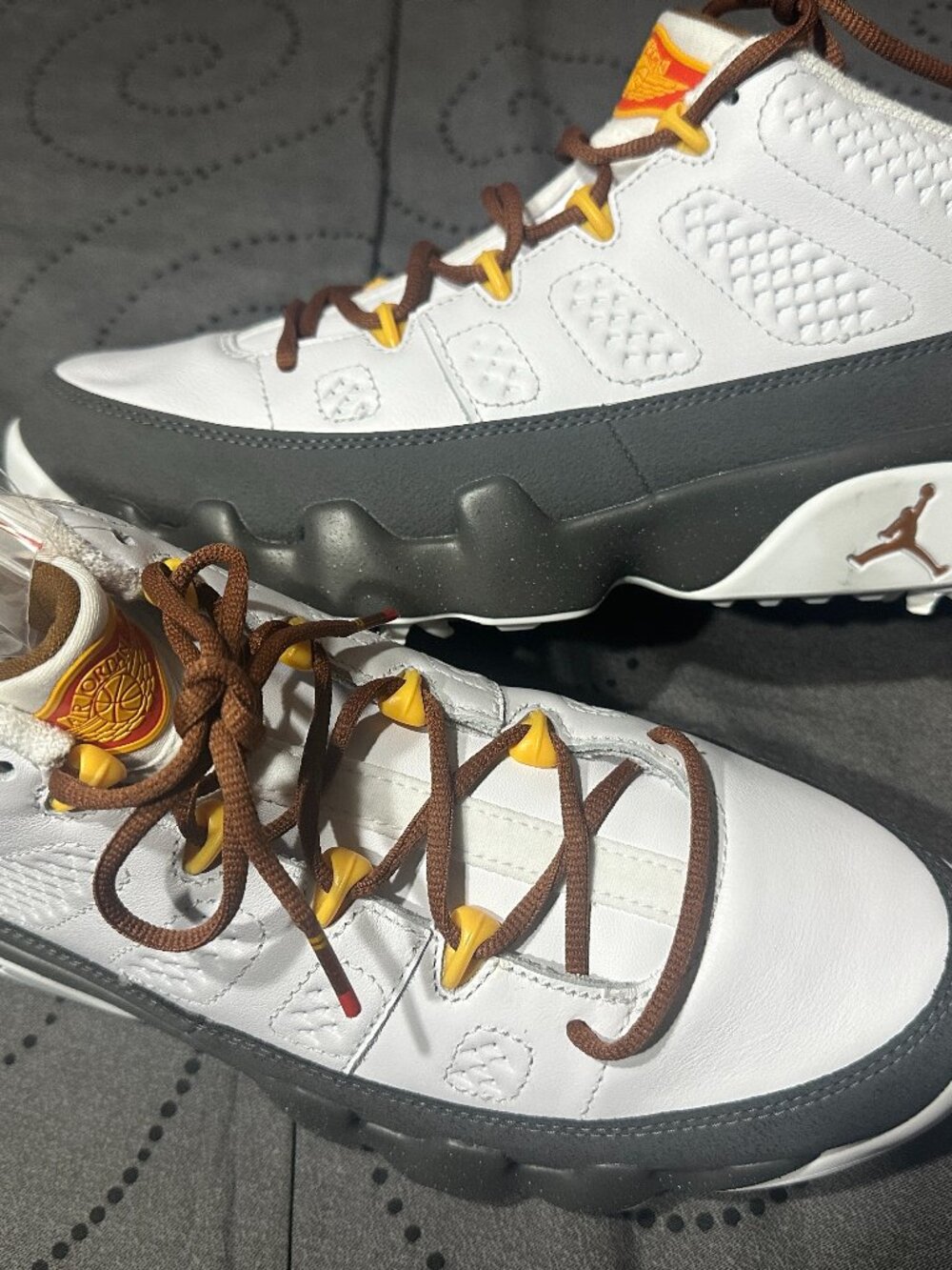 NIKE AIR JORDAN 9 NRG US OPEN GOLF LOW WHITE GRAY SHOES SIZE 10 MEN NEW NO BOX
